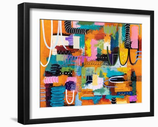 Cadmium orange mindscape-Hyunah Kim-Framed Art Print