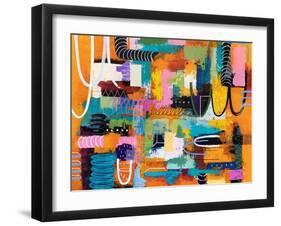 Cadmium orange mindscape-Hyunah Kim-Framed Art Print