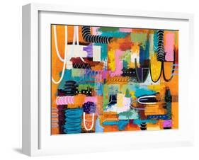 Cadmium orange mindscape-Hyunah Kim-Framed Art Print