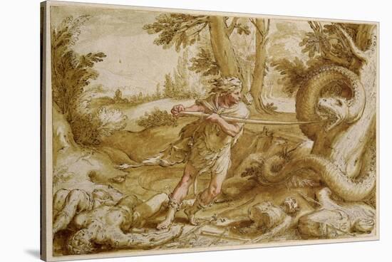 Cadmus About to Attack a Dragon-Hendrik Goltzius-Stretched Canvas