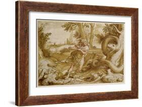 Cadmus About to Attack a Dragon-Hendrik Goltzius-Framed Giclee Print