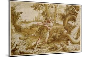 Cadmus About to Attack a Dragon-Hendrik Goltzius-Mounted Giclee Print