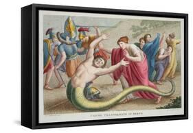 Cadmus into a Serpent, Book IV, Illustration from Ovid's Metamorphoses, Florence, 1832-Luigi Ademollo-Framed Stretched Canvas