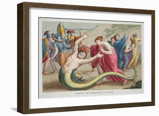 Cadmus into a Serpent, Book IV, Illustration from Ovid's Metamorphoses, Florence, 1832-Luigi Ademollo-Framed Giclee Print