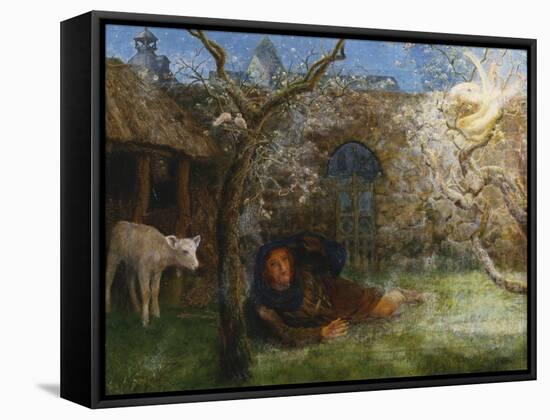 Caedmon's Awakening-Arthur Hughes-Framed Stretched Canvas