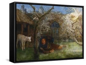 Caedmon's Awakening-Arthur Hughes-Framed Stretched Canvas