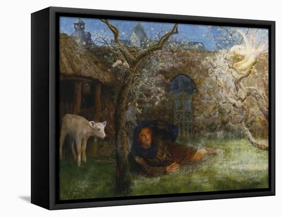 Caedmon's Awakening-Arthur Hughes-Framed Stretched Canvas