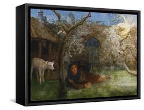 Caedmon's Awakening-Arthur Hughes-Framed Stretched Canvas