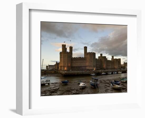 Caernarfon Castle, Caernarfon, UNESCO World Heritage Site, Wales, United Kingdom, Europe-John Woodworth-Framed Photographic Print