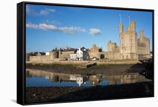 Caernarfon Castleand City Wall, Caernarfon, Wales-Peter Groenendijk-Framed Stretched Canvas