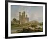 Caernarvon Castle, 1792 (Oil on Canvas)-Julius Caesar Ibbetson-Framed Giclee Print