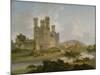 Caernarvon Castle, 1792 (Oil on Canvas)-Julius Caesar Ibbetson-Mounted Giclee Print