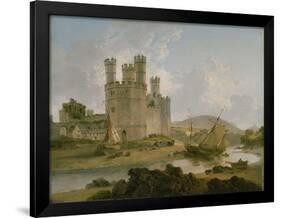 Caernarvon Castle, 1792 (Oil on Canvas)-Julius Caesar Ibbetson-Framed Giclee Print