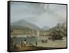 Caernarvon Castle and Bay (Oil on Canvas)-Nicholas Pocock-Framed Stretched Canvas