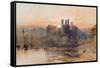 Caernarvon Castle, North Wales, 1836 (W/C, Gouache and Black Chalk on White Paper)-Samuel Palmer-Framed Stretched Canvas