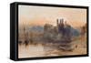 Caernarvon Castle, North Wales, 1836 (W/C, Gouache and Black Chalk on White Paper)-Samuel Palmer-Framed Stretched Canvas