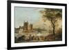 Caernarvon Castle, with a Harper in the Foreground-Paul Sandby-Framed Giclee Print