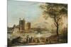 Caernarvon Castle, with a Harper in the Foreground-Paul Sandby-Mounted Giclee Print