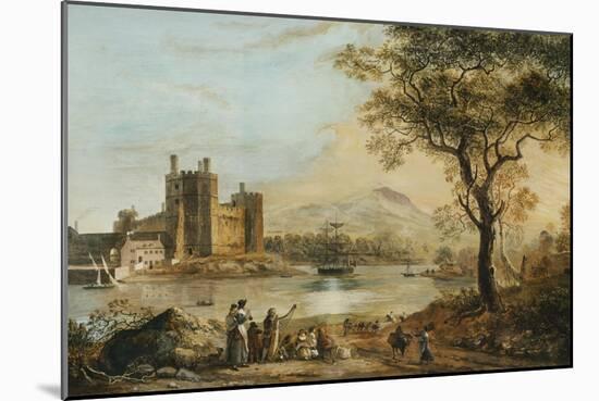 Caernarvon Castle, with a Harper in the Foreground-Paul Sandby-Mounted Giclee Print