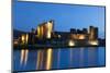 Caerphilly Castle at Dusk, Wales, Gwent, United Kingdom, Europe-Billy Stock-Mounted Photographic Print