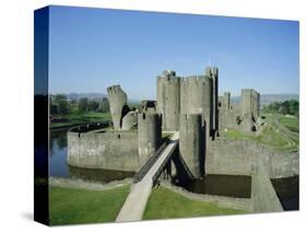 Caerphilly Castle, Glamorgan, Wales, UK, Europe-Adina Tovy-Stretched Canvas