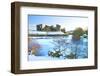 Caerphilly Castle in snow, Caerphilly, near Cardiff, Gwent, Wales, United Kingdom, Europe-Billy Stock-Framed Photographic Print