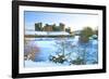 Caerphilly Castle in snow, Caerphilly, near Cardiff, Gwent, Wales, United Kingdom, Europe-Billy Stock-Framed Photographic Print