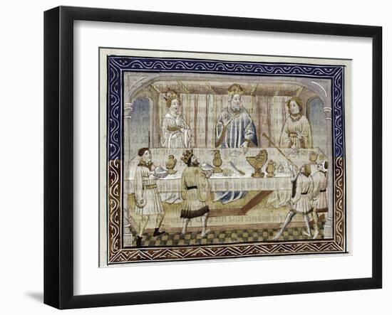 Caesar Augustus, His Wife and Son at Table, C.1410-null-Framed Giclee Print