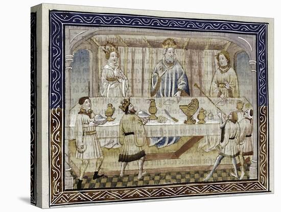 Caesar Augustus, His Wife and Son at Table, C.1410-null-Stretched Canvas