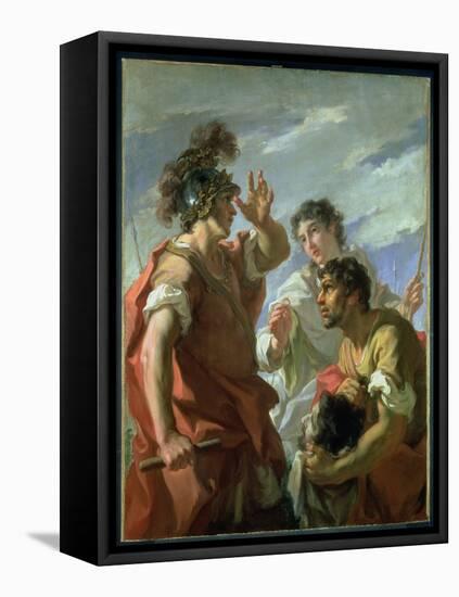 Caesar before Alexandria, 1724-25 (Oil on Canvas)-Giovanni Antonio Pellegrini-Framed Stretched Canvas