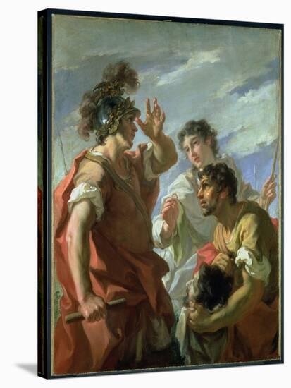 Caesar before Alexandria, 1724-25 (Oil on Canvas)-Giovanni Antonio Pellegrini-Stretched Canvas