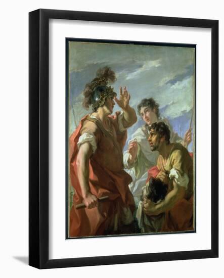 Caesar before Alexandria, 1724-25 (Oil on Canvas)-Giovanni Antonio Pellegrini-Framed Giclee Print