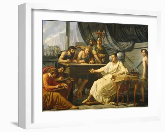 Caesar Dictating His Commentaries-Pelagio Palagi-Framed Giclee Print