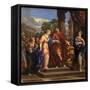 Caesar Giving Cleopatra the Throne of Egypt, C.1637-Pietro da Cortona-Framed Stretched Canvas