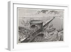 Caesar in Egypt Besieges Alexandria-Poyet-Framed Art Print