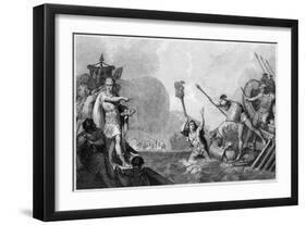 Caesar Invades Britain-A. Warren-Framed Art Print