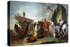 Caesar Meeting Cleopatra, 1747-Giovanni Domenico Tiepolo-Stretched Canvas