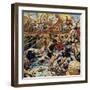 Caesar Ordered His Boats in Close and Laid Down a Bombardment of Arrows-C.l. Doughty-Framed Giclee Print