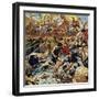 Caesar Ordered His Boats in Close and Laid Down a Bombardment of Arrows-C.l. Doughty-Framed Giclee Print