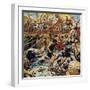 Caesar Ordered His Boats in Close and Laid Down a Bombardment of Arrows-C.l. Doughty-Framed Giclee Print