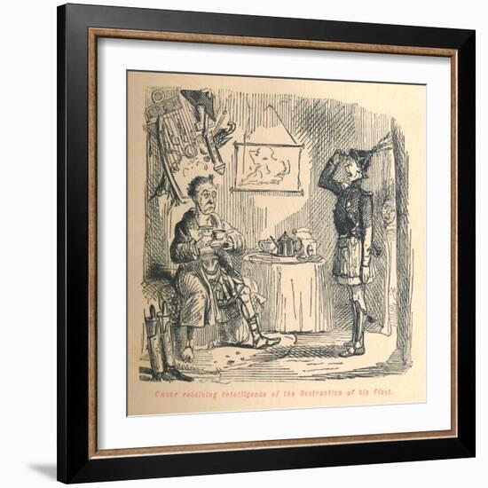 'Caesar receiving intelligence of the Destruction of his Fleet', c1860, (c1860)-John Leech-Framed Giclee Print