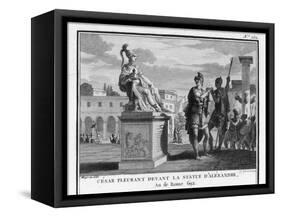 Caesar Weeps Before the Statue of Alexander-Augustyn Mirys-Framed Stretched Canvas