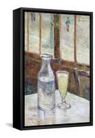 Caf‚ Table with Absinthe-Vincent van Gogh-Framed Stretched Canvas