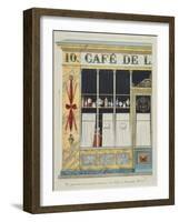 Cafe, 10 Rue Hauteville-Pierre Antoine Leboux De La Mesangere-Framed Giclee Print