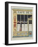 Cafe, 10 Rue Hauteville-Pierre Antoine Leboux De La Mesangere-Framed Giclee Print