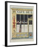 Cafe, 10 Rue Hauteville-Pierre Antoine Leboux De La Mesangere-Framed Giclee Print