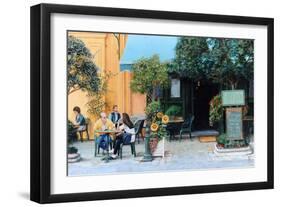 Cafe, Aix-En-Provence, 1999-Trevor Neal-Framed Giclee Print