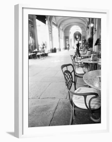 Cafe and Archway, Turin, Italy-Walter Bibikow-Framed Premium Photographic Print