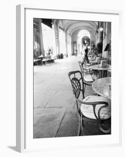 Cafe and Archway, Turin, Italy-Walter Bibikow-Framed Photographic Print