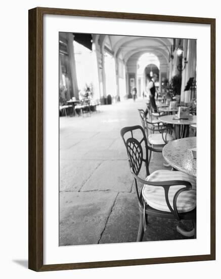 Cafe and Archway, Turin, Italy-Walter Bibikow-Framed Photographic Print